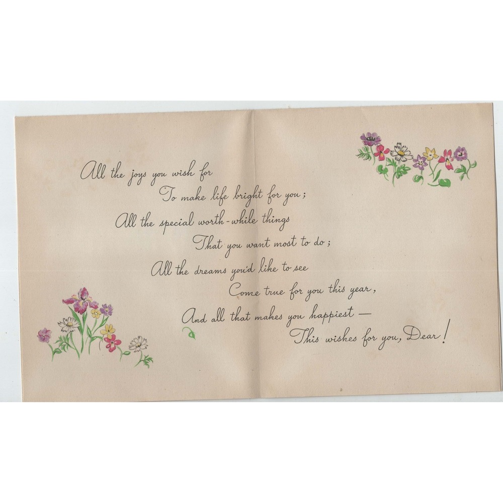 Vintage Volland Mothers Day Greeting Card to a Dear Daughter Floral 25 M 346 - Picture 3 of 3